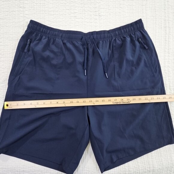 Magcomsen Men's 2XL Navy Blue Gym Shorts Quick Dry Tech Pockets Drawstring NWT - Picture 6 of 12